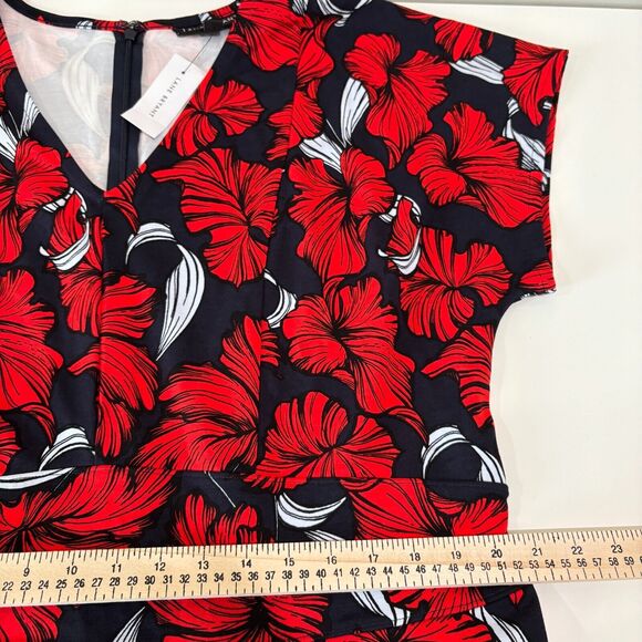 Lane Bryant Red Black Dress Plus Size 18 Floral Stretchy Romantic Whimsigoth NWT - Picture 10 of 10